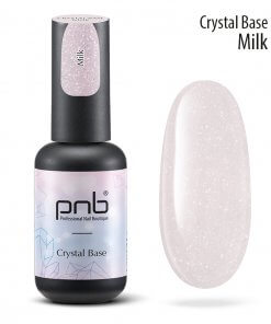PNB Crystal Base Milk – 8 ml UV/LED Rubber Base in milchigem Weißton
