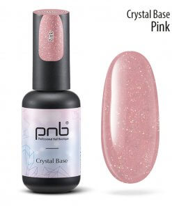 PNB Crystal Base Pink – 8 ml Flasche mit Rosé-Nude-Farbton auf Tip