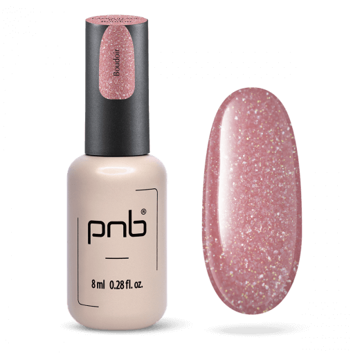 PNB Camouflage Base Boudoir – Flasche mit Swatch in dunklem Nude-Rosé