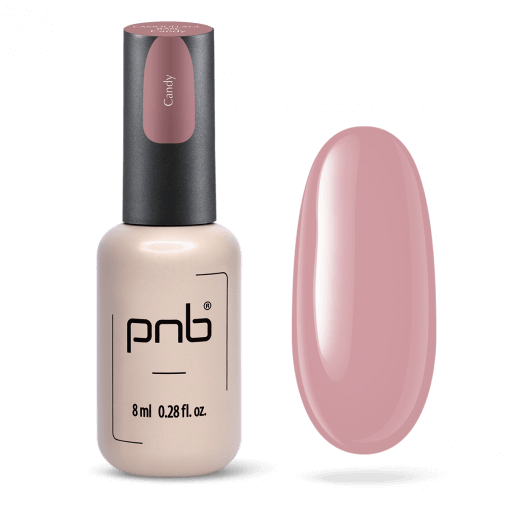 PNB Camouflage Base Candy – Flasche mit Swatch in Pastellrosa