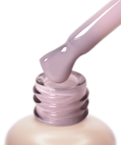 Geöffnete PNB Gel-Flasche mit Pinsel in light rosa Farbe – Nahaufnahme der Textur