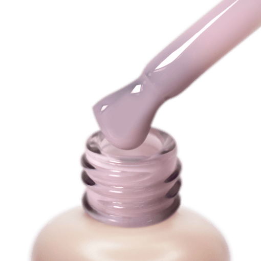 Geöffnete PNB Gel-Flasche mit Pinsel in light rosa Farbe – Nahaufnahme der Textur