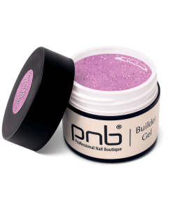 Geöffnetes PNB Builder Gel Sparkle Blush – rosa Aufbaugel mit feinem Glitzer