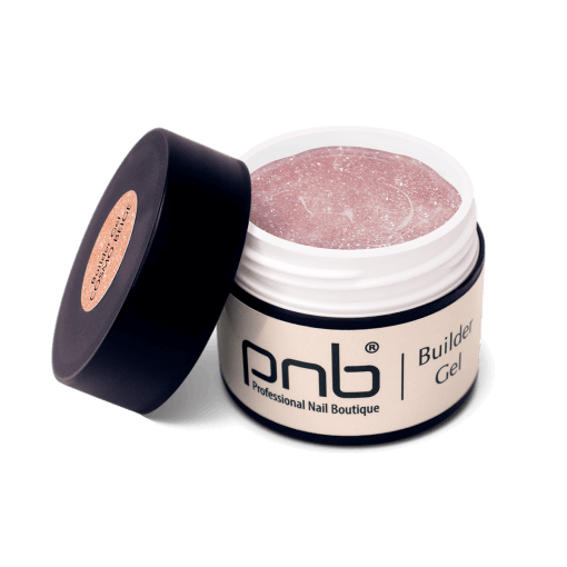 PNB Builder Gel Cosmo Beige – UV/LED Aufbaugel Beige mit Glitzer, 15 ml