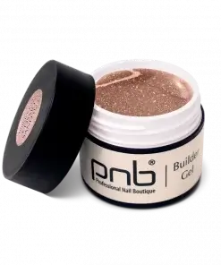 Geöffnetes PNB Builder Gel Cosmo Sand – sandfarbenes UV/LED Aufbaugel mit Schimmer