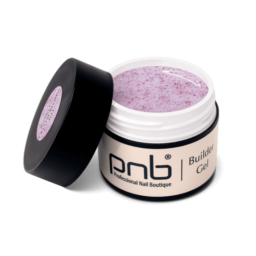 Geöffnetes PNB Builder Gel Crystal Bloom – roséfarbenes Glitzer-Aufbaugel mit UV/LED-Härtung
