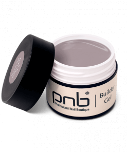 Geöffnetes PNB Builder Gel Grey Mist – graues UV/LED Gel für Modellagen