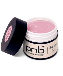 Geöffnete Dose PNB Builder Gel Natural Pink 15 ml mit zart rosafarbenem Aufbaugel