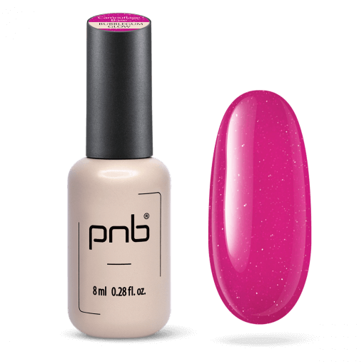 PNB Camouflage Base Bubblegum Glow – Flasche mit Farb-Swatch in kräftigem Neonpink