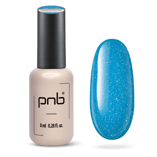 PNB Gel Polish Indigo Plum – UV/LED Nagellack Blau mit Glitzer, 8 ml