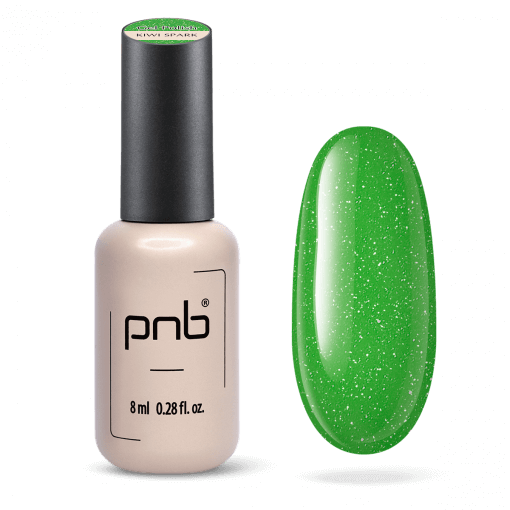 PNB Gel Polish Kiwi Spark – UV/LED Nagellack Grün mit Glitzer, 8 ml