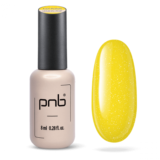 PNB Gel Polish Lemon Pop – UV/LED Nagellack Gelb mit Glitzer, 8 ml
