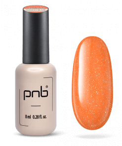 PNB Gel Polish Mango Blaze – UV/LED Nagellack Orange mit Glitzer, 8 ml