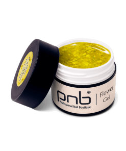 PNB Flower Gel Marigold Mist – geöffnetes Farbgel mit Blüten, 5 ml