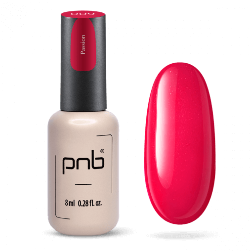 PNB Gel Polish 009 – UV/LED-Gel Flasche mit Farb-Swatch in elegantem Nude-Ton