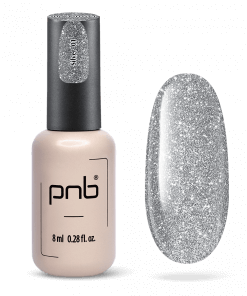 UV/LED Gel Polish PNB SHOCK EFFECT 01 Silver – reflektierender Gellack mit silbernem Glitzer, 8 ml