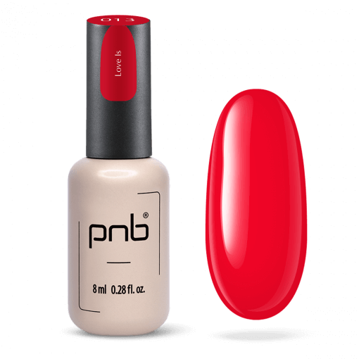 PNB Gel Polish 013 – 8 ml Flasche mit UV/LED Gel Polish und Farbmuster in Nude-Mauve