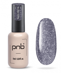 UV/LED Gel Polish SHOCK EFFECT 02 Crystal Grey – Gellack in hellem Grau mit Glitzer, 8 ml