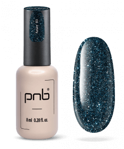 UV/LED Gel Polish SHOCK EFFECT 03 Azure – Türkis-Gellack mit reflektierendem Glitzer, 8 ml