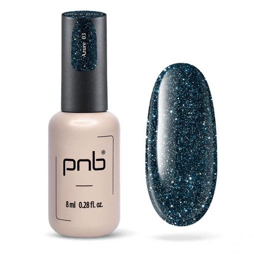 UV/LED Gel Polish SHOCK EFFECT 03 Azure – Türkis-Gellack mit reflektierendem Glitzer, 8 ml
