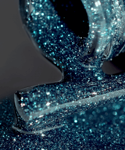 Makroaufnahme: Shock Effect 03 Azure von PNB – UV/LED Gellack mit blauem Glimmer