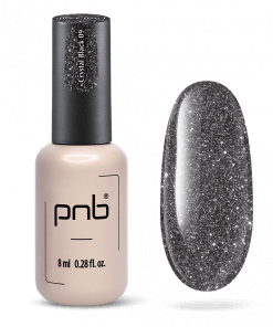 PNB Shock Effect 09 Crystal Black – UV/LED Gel Polish mit schwarzem Glitzer und Flasche