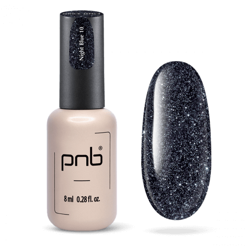 PNB Shock Effect 10 Night Blue – UV/LED Gel Polish in Dunkelblau mit Glitzer