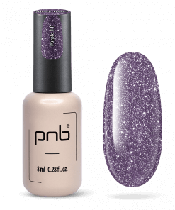 PNB Shock Effect 11 Purple – UV/LED Gel Polish in Lila mit Glitzereffekt und Flasche