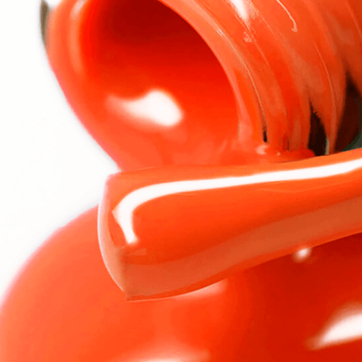 PNB Gel Polish 255 – UV/LED Gellack in Rot-Orange auf Applikator