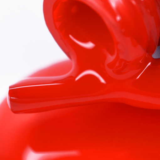 Makroaufnahme: PNB Gel Polish 333 – UV/LED Gellack auf Pinsel in leuchtendem Rot