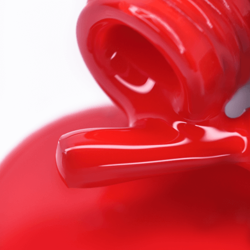 Makroaufnahme: PNB Gel Polish 334 – UV/LED Gellack in kühlem Rot auf Applikator