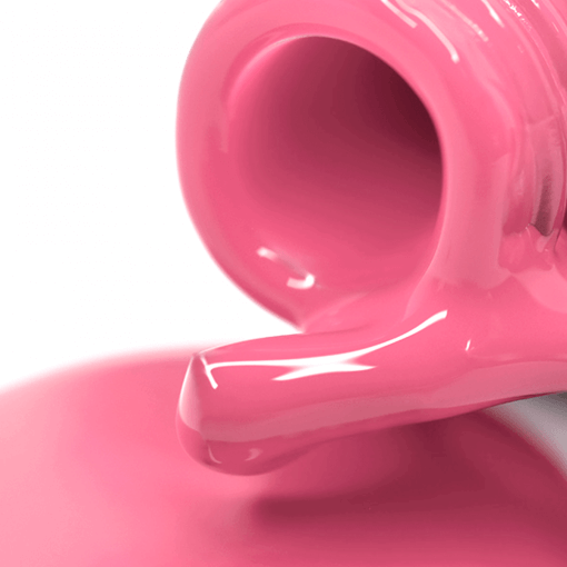 Makroaufnahme: PNB Gel Polish 379 – UV/LED Gellack auf Pinsel in zartem Rosa