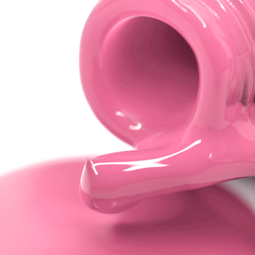 Makroaufnahme: PNB Gel Polish 380 – UV/LED Gellack auf Pinsel in Korallrosa
