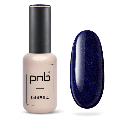 PNB Gel Polish Galaxy Night – UV/LED Gellack in tiefem Blau mit Sternenstaub-Glitzer, 8 ml