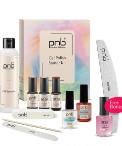PNB Gel Polish Starter Kit Basic – Starter-Set für Gel-Lack-Maniküre mit Top Coat, Base, Farben, Remover und Zubehör