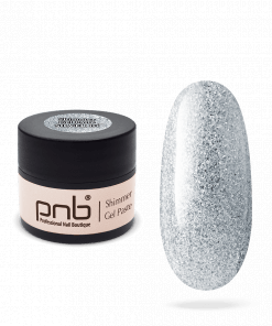 PNB Shimmer Gel Paste 01 Silver – UV/LED Nailart-Gel mit silbernem Glanz, 5 ml