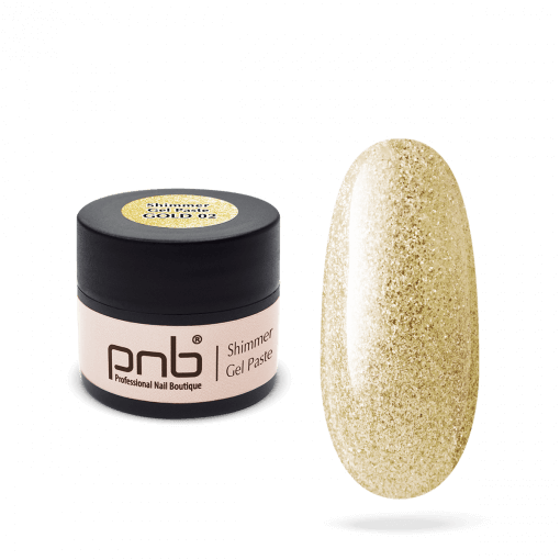PNB Shimmer Gel Paste 02 Gold – UV/LED Nailart-Gel mit goldenem Glanz, 5 ml