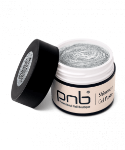 Geöffnete PNB Shimmer Gel Paste Silver mit silberner Textur