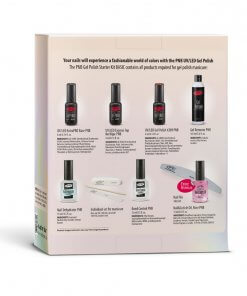 PNB Gel Polish Starter Kit Basic – Rückseite mit Inhaltsübersicht aller Produkte im Set