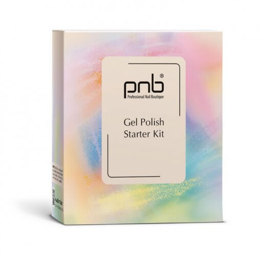 PNB Gel Polish Starter Kit Basic – Frontansicht der Verpackung in pastellfarbenem Design