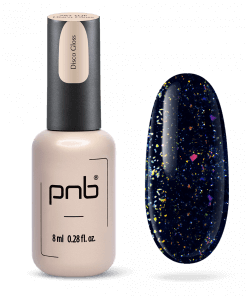 PNB Art Top Disco Gloss – No Wipe UV/LED Top Coat mit mehrfarbigen Flakes 8 ml
