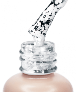 Makroaufnahme: PNB Art Top White Dots mit weißen Effektpartikeln auf Pinsel