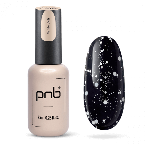 PNB Art Top White Dots – Effekt-Top Coat mit weißen Punkten 8 ml