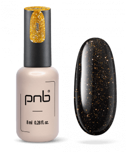 PNB Shock Top Gold – No Wipe UV/LED Top Coat mit Glitzereffekt 8 ml