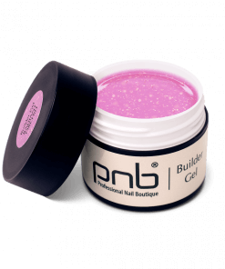 PNB Builder Gel Radiant Orchid geöffnet – Rosa-Lila UV/LED Gel mit Glitzer für Nageldesign