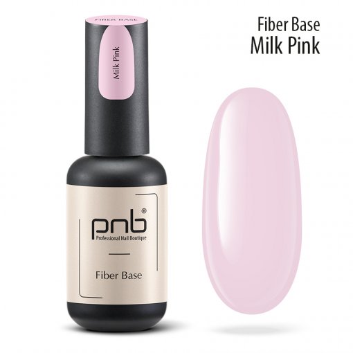 PNB Revital Fiber Base Milk Pink 17 ml – Flasche mit Swatch