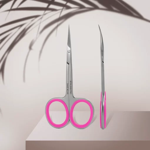 Staleks Nagelhautschere SMART 40 TYP 3 – Vorder- und Seitenansicht mit pinkem Griff