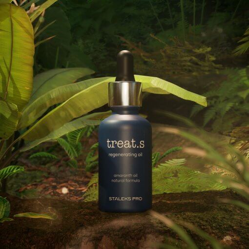 STALEKS PRO Treat.s Regenerating Oil – Pflegeöl mit Amaranthöl in Naturaufnahme, 30 ml