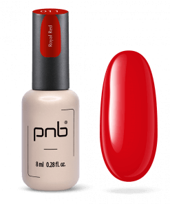 PNB Gel Polish 011 Royal Red – Flasche 8 ml mit Farbmuster