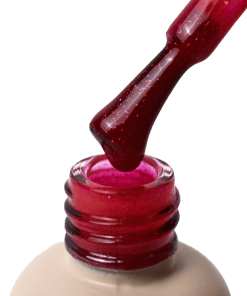 Makroaufnahme PNB Camouflage Base 02B – Corazón de Tanguera, roter Gel-Lack mit Glitzer
